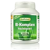 Greenfood - B-Komplex 50 - Hochdosiert - 120 vegane Tabletten - Alle Vitamine...